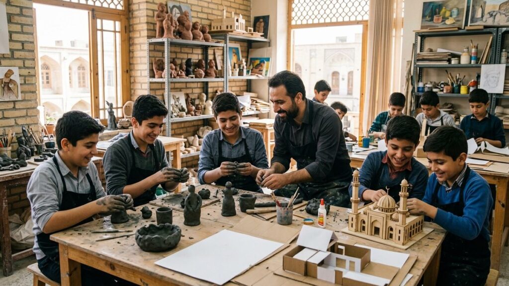 کارگاه هنر، سفالگری و کاردستی ویژه نوجوانان پسر قم