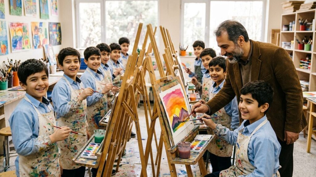 کلاس نقاشی و طراحی خلاق کودکان پسر کانون سلمان قم